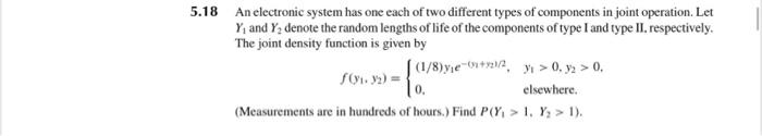 Solved 5.18 An electronic system has one each of two | Chegg.com