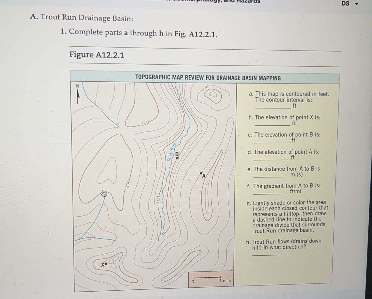 Solved DSA. ﻿Trout Run Drainage parts a