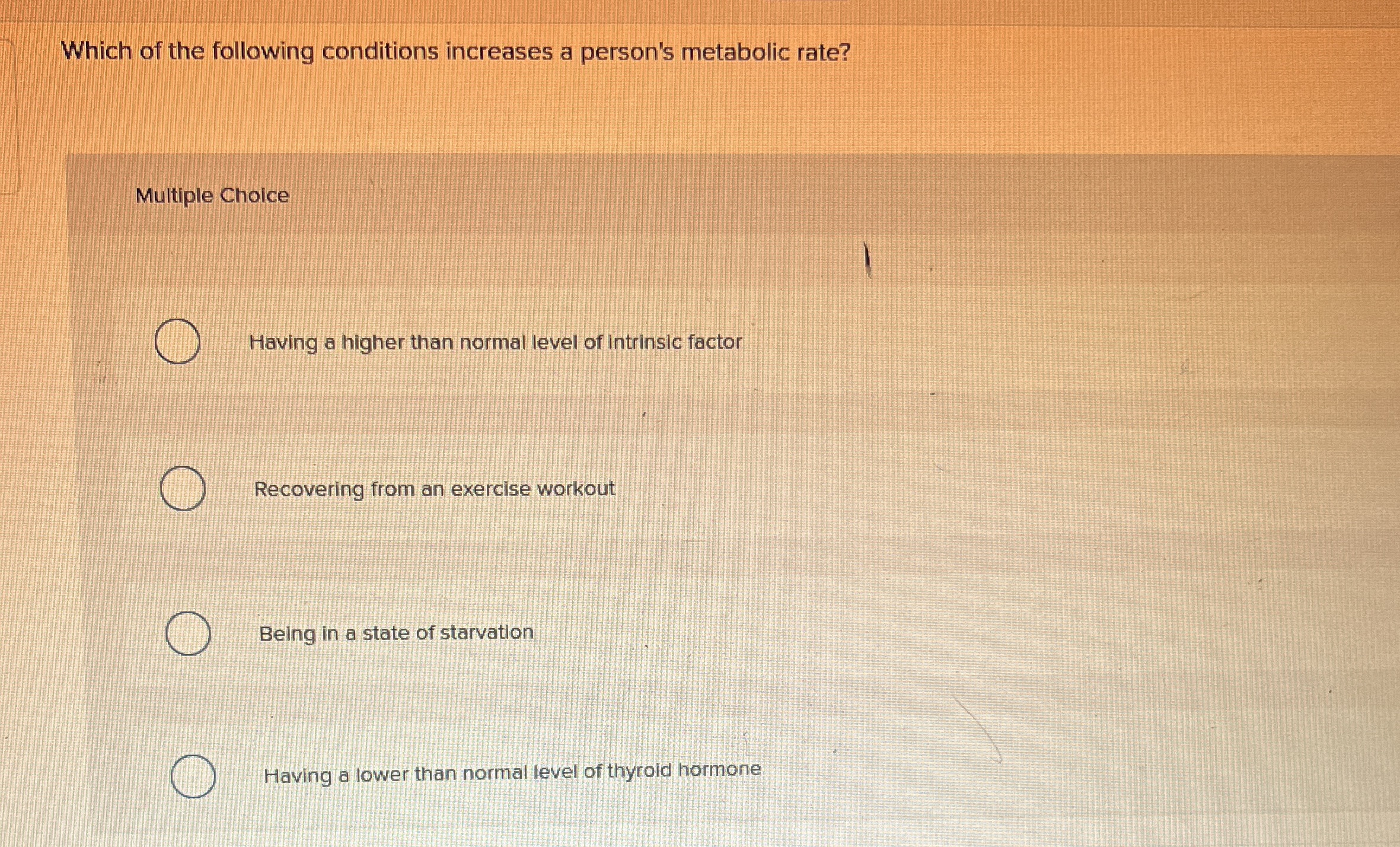Solved Which of the following conditions increases a | Chegg.com
