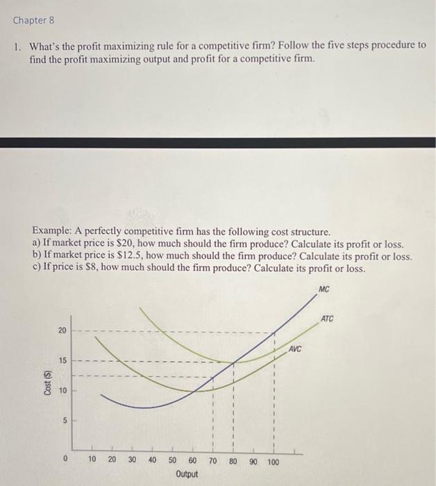 Solved 1. What's the profit maximizing rule for a | Chegg.com