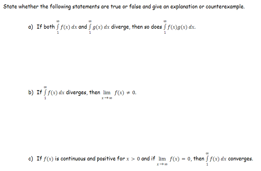 Solved State whether the following statements are true or | Chegg.com