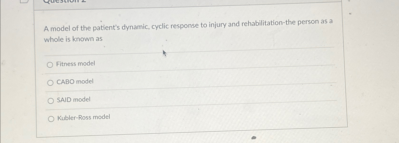 A model of the patient's dynamic, cyclic response to | Chegg.com