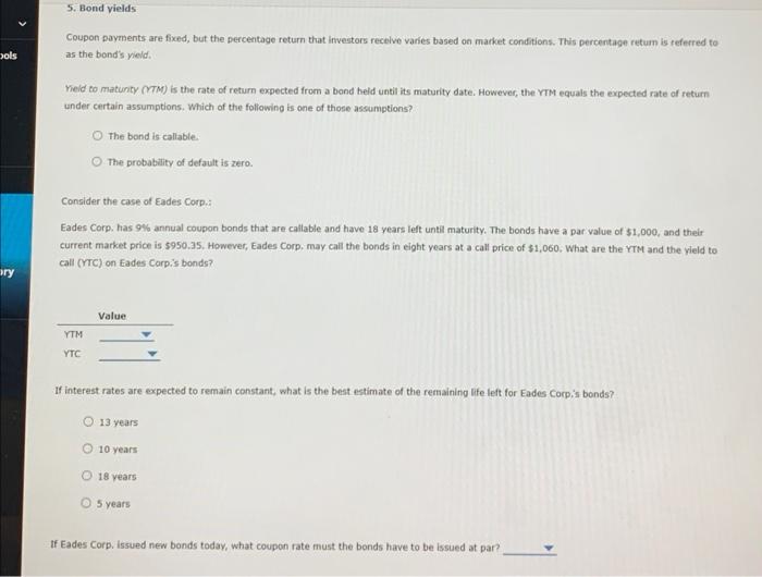 Solved 1 Types Of Bonds Fixed income Securities Consist Of Chegg
