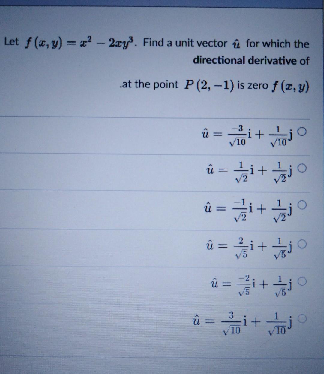 Solved Let F X Y 22 2xy Find A Unit Vector U For W Chegg Com