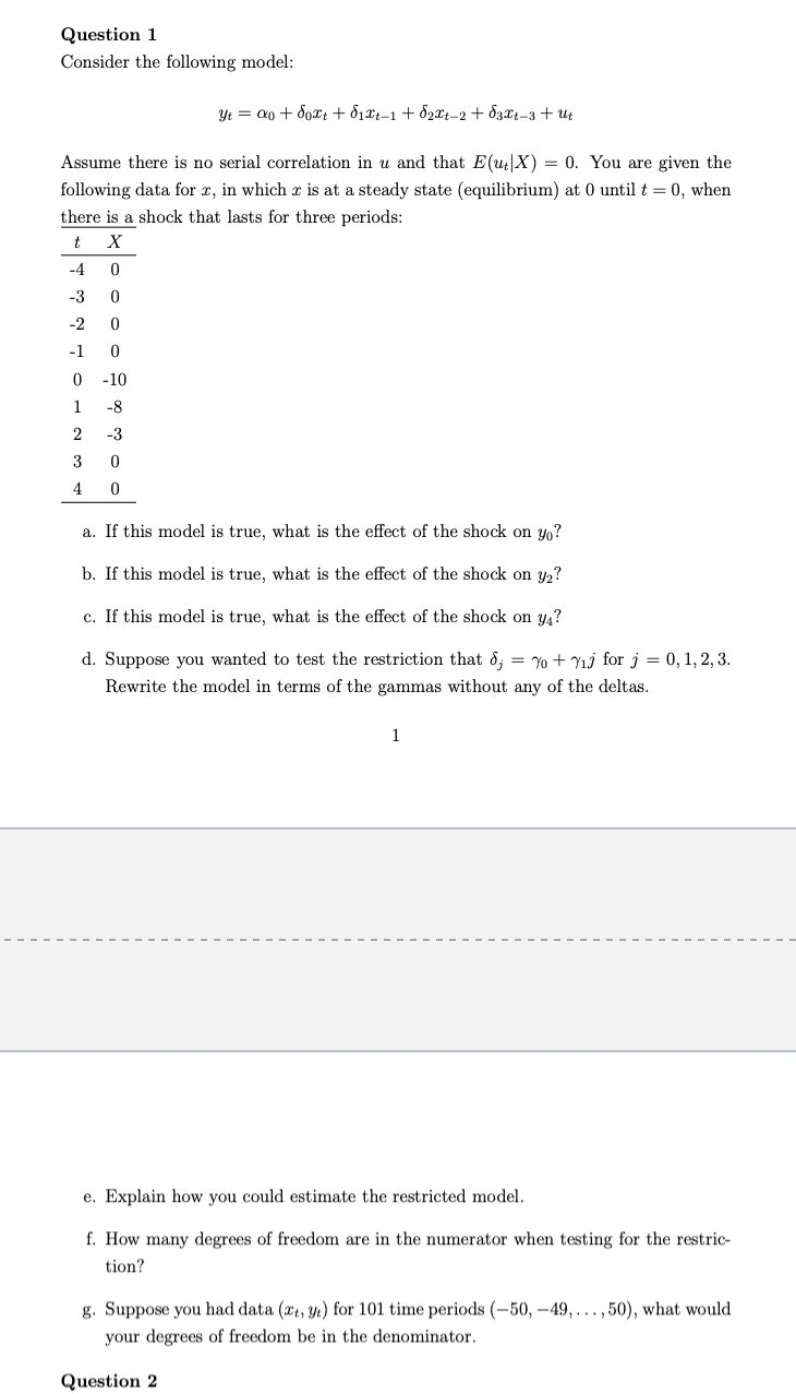 Solved Please answer ALL parts of question 1 (a-g) ﻿with | Chegg.com
