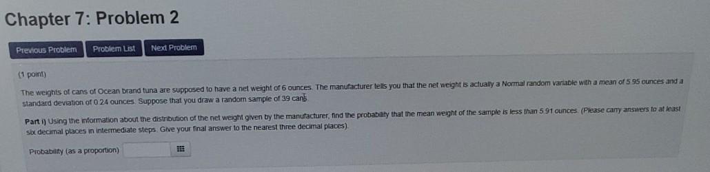 Solved Chapter 7: Problem 2 Previous Problem Problem List | Chegg.com