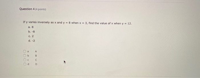 Solved Question 2 (4 points) The table below shows a | Chegg.com