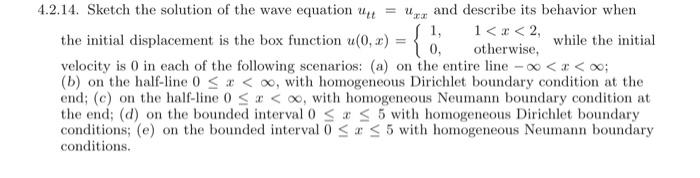 Solved 4.2.14. Sketch the solution of the wave equation | Chegg.com