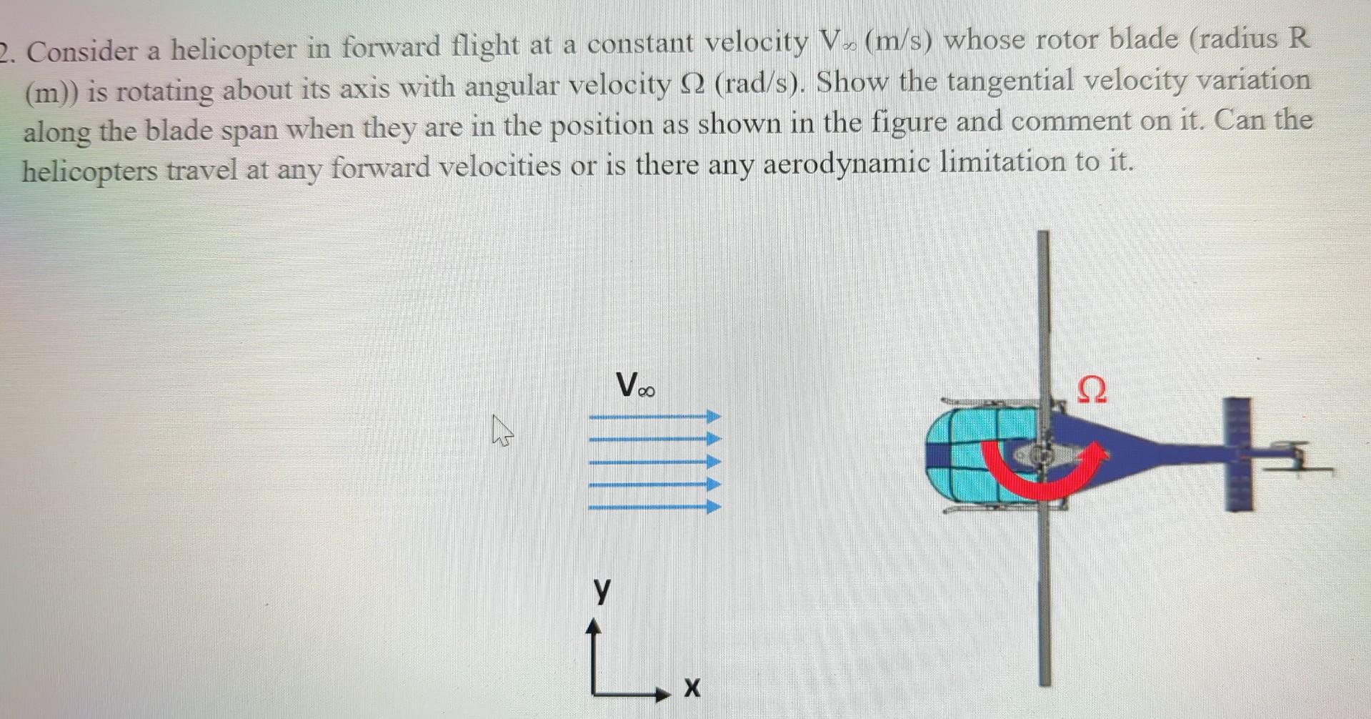 Solved Consider a helicopter in forward flight at a constant | Chegg.com