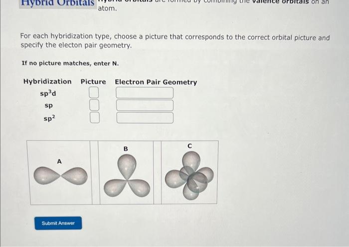 Solved There are hybrid orbitals represented by this | Chegg.com