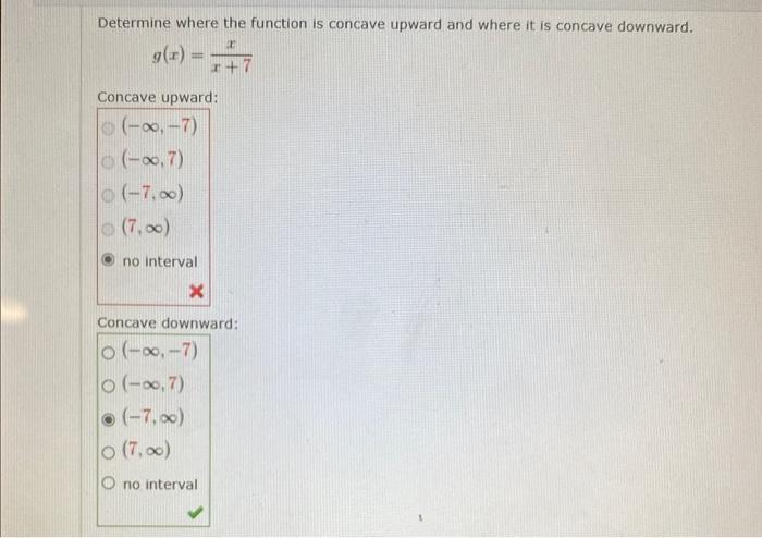 Solved Determine where the function is concave upward and | Chegg.com