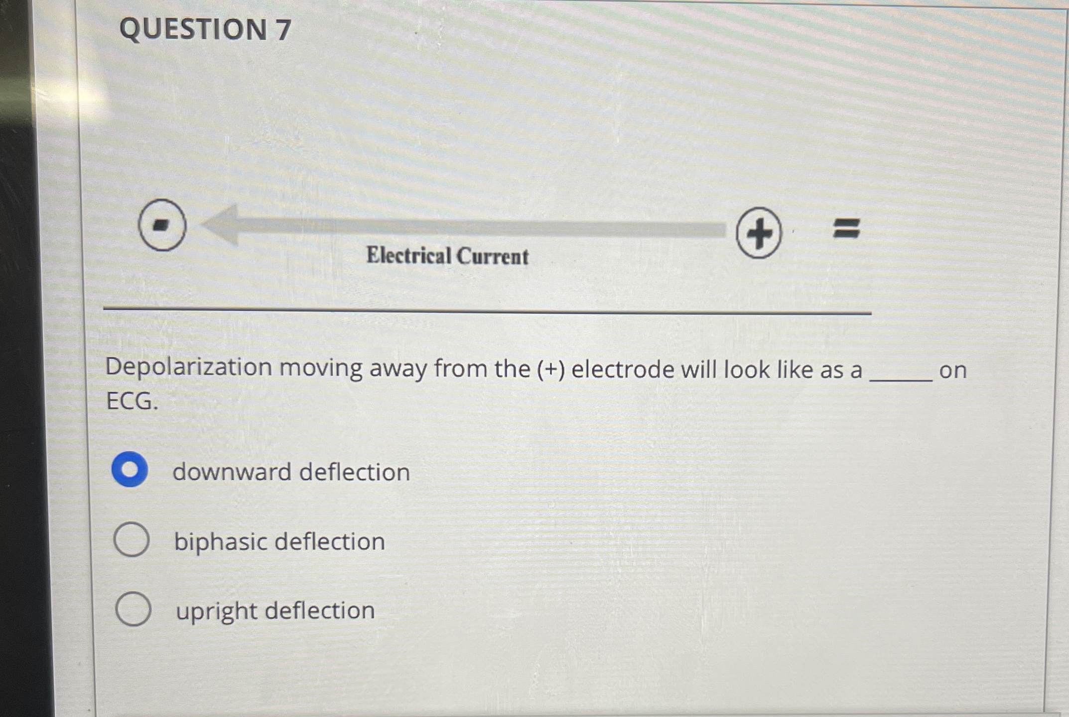 Solved QUESTION 7Electrical CurrentDepolarization moving | Chegg.com
