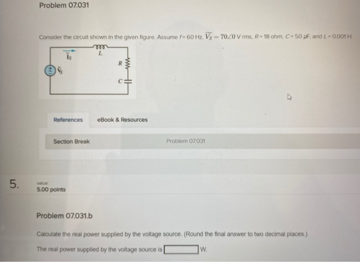 Solved Problem 07.031 Consider the circuit shown in the | Chegg.com