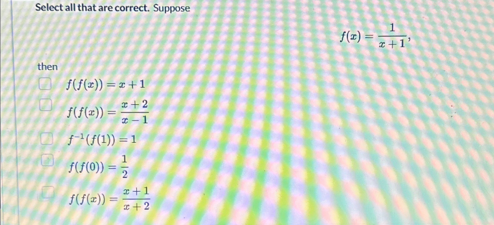 Solved Select all that are correct. | Chegg.com