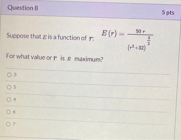 Question 19 5 Pts Given That 3t 5 What Is The Chegg Com