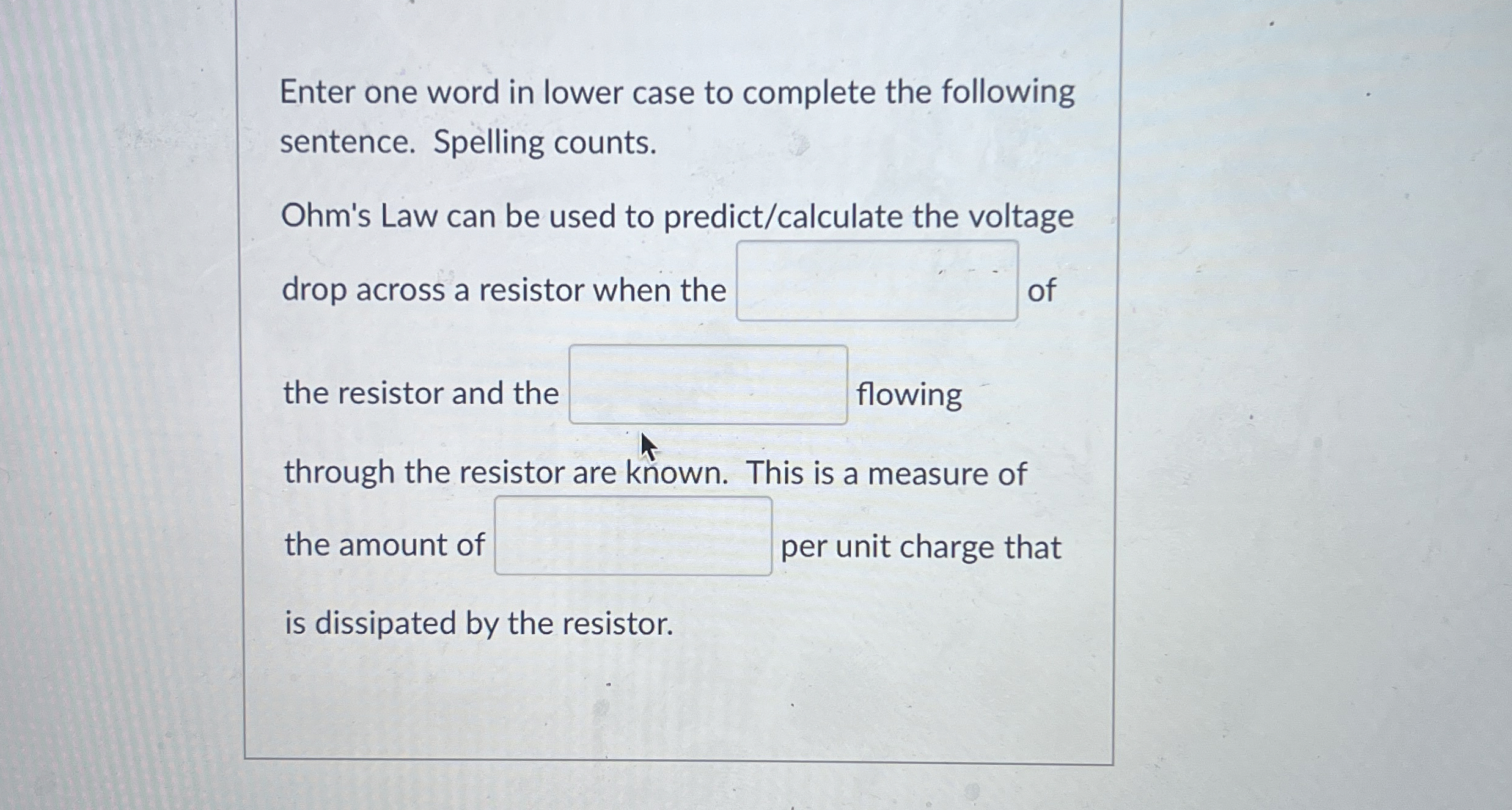 Solved Enter one word in lower case to complete the | Chegg.com