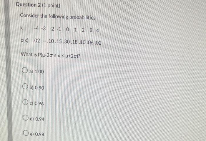 Solved Question 1 (1 point) Let x be a binomial random | Chegg.com