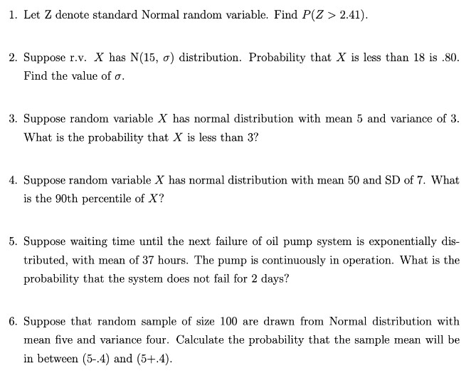 Solved Let Z ﻿denote Standard Normal Random Variable Find