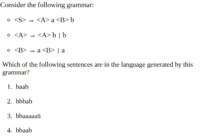 Solved Consider The Following Grammar: | Chegg.com