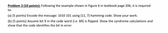 Solved Problem 3 (10 points): Following the example shown in | Chegg.com