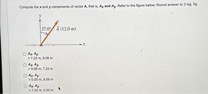 Solved Compute the x and y components of vector A, that is, | Chegg.com