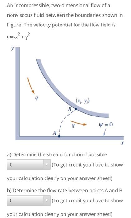 Solved An incompressible, two-dimensional flow of a | Chegg.com