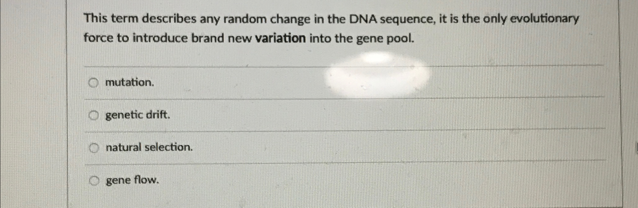 Solved This term describes any random change in the DNA | Chegg.com