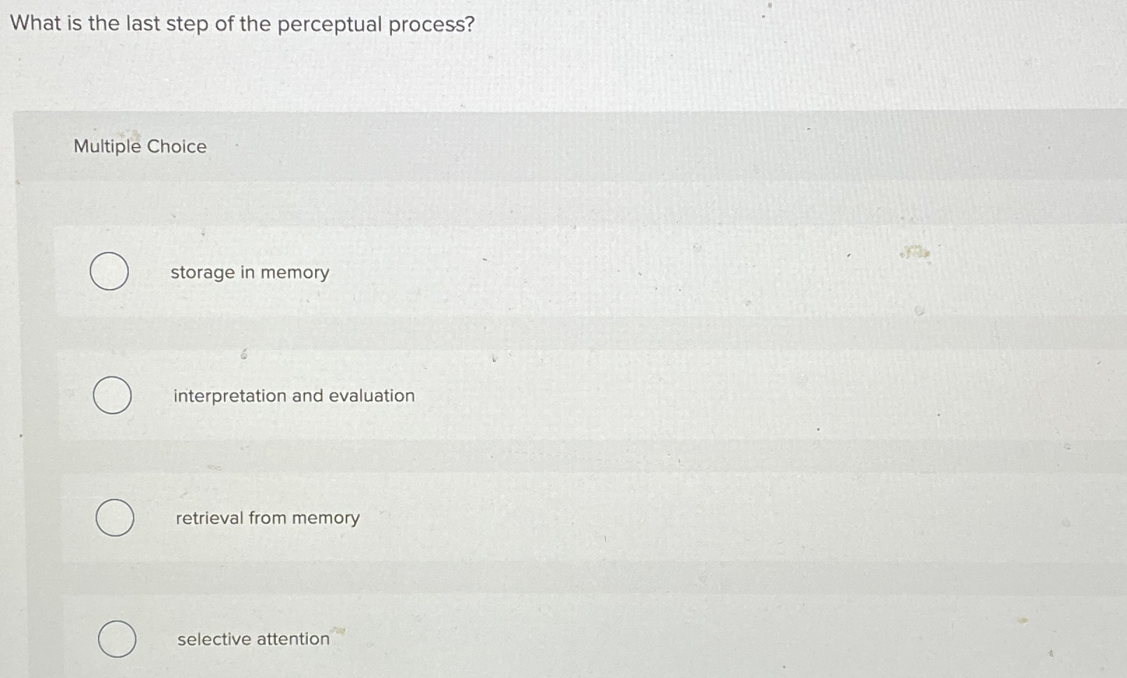 Solved What is the last step of the perceptual | Chegg.com