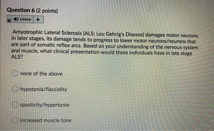 What are the stages of ALS?
