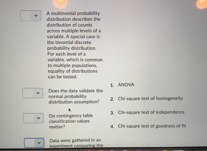 Solved A multinomial probability distribution describes the | Chegg.com