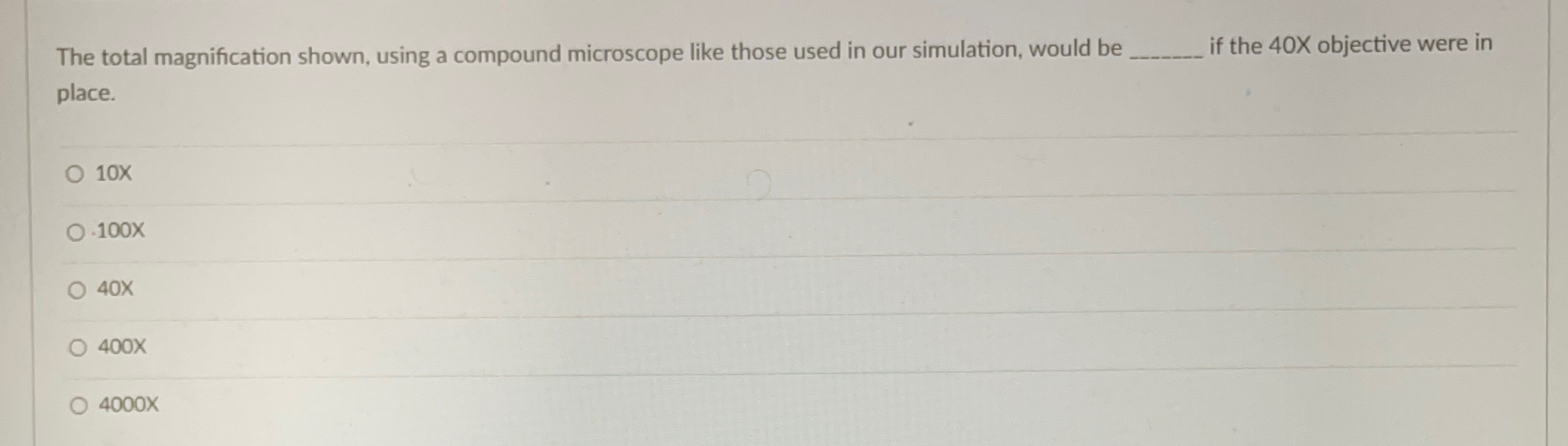 Solved The total magnification shown, using a compound | Chegg.com