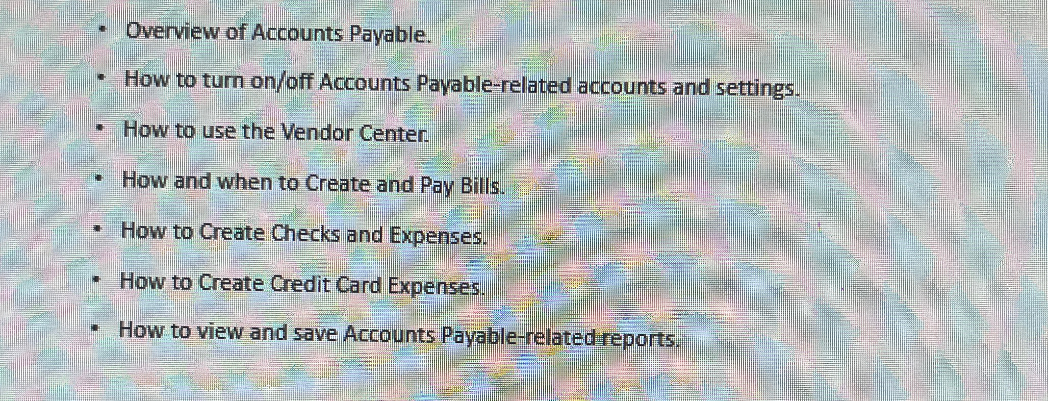 Solved Overview of Accounts Payable.How to turn on/off | Chegg.com