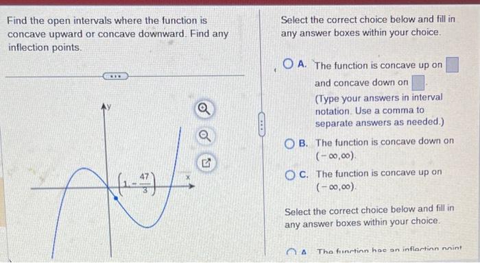 Solved Find the open intervals where the function is concave | Chegg.com