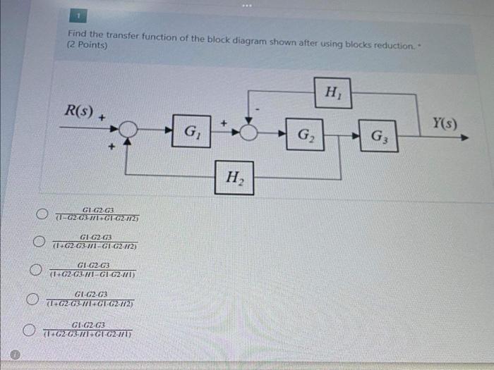 Solved Find The Transfer Function Of The Block Diagram Shown | Chegg.com