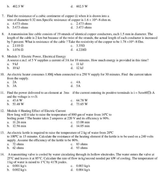 Solved b. 3A 1. Determine the current in a circuit if a | Chegg.com