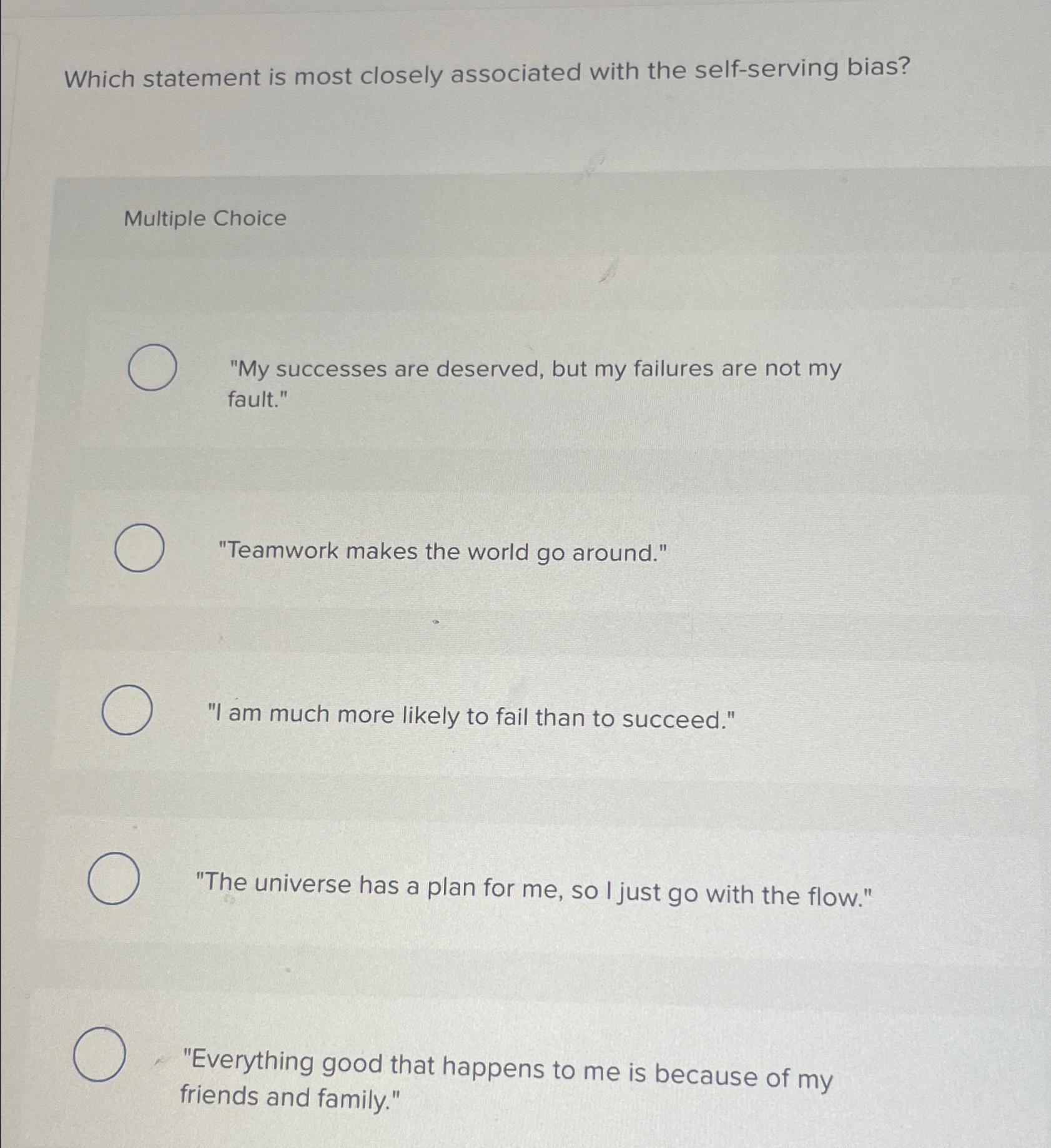 Solved Which statement is most closely associated with the | Chegg.com