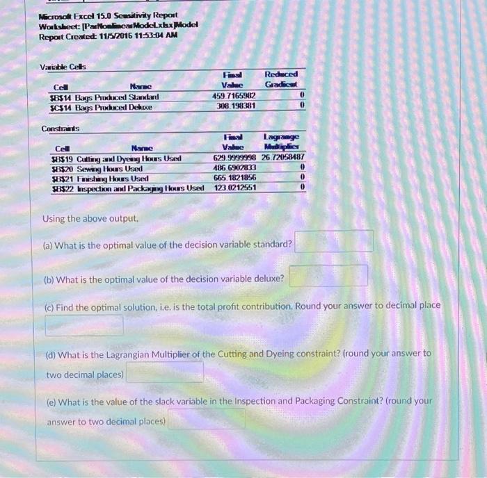 Solved Par, Inc. has limited amounts of time available in