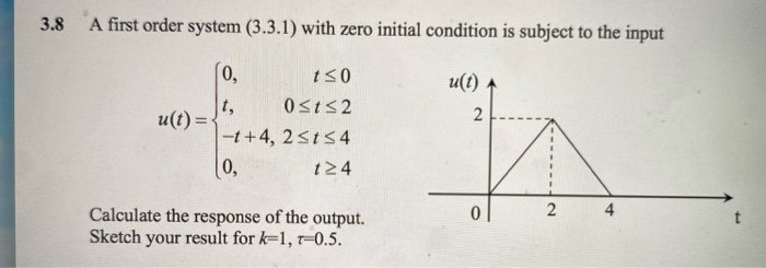 Solved 3.8 A first order system (3.3.1) with zero initial | Chegg.com