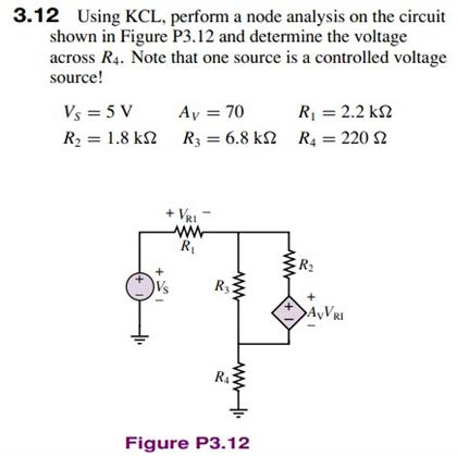 Solved Using KCL, perform a node analysis on the circuit | Chegg.com