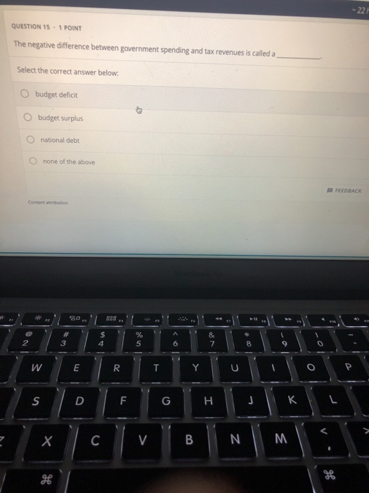 Solved QUESTION 15.1 POINT The negative difference between | Chegg.com