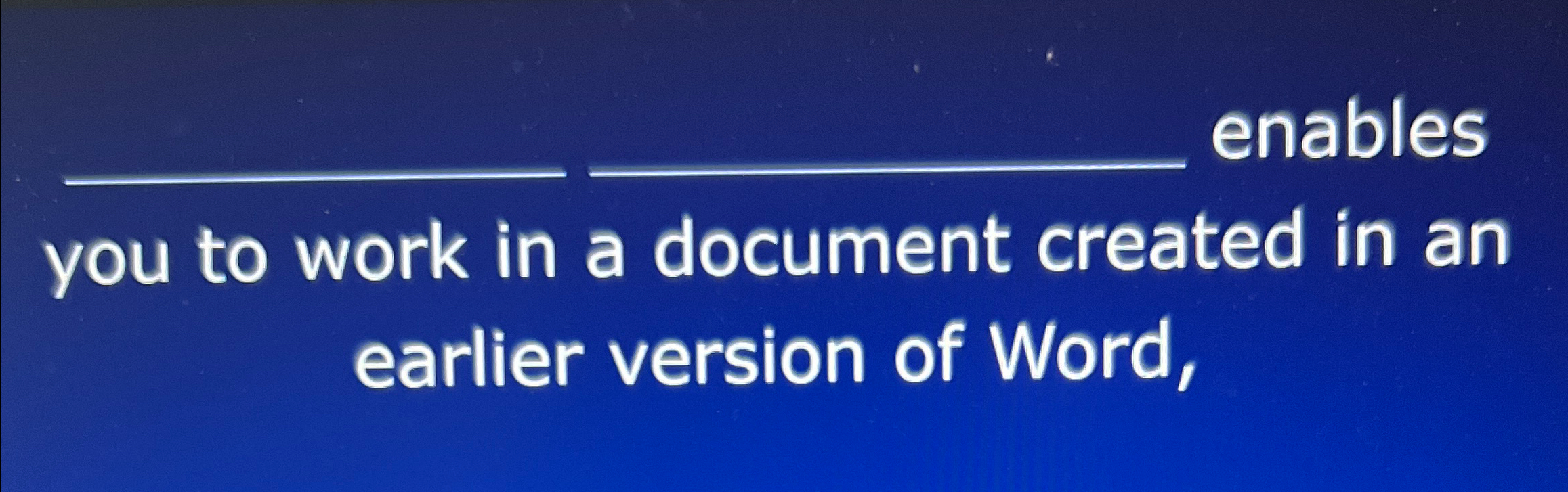 Solved q,q, ﻿enables you to work in a document created in an | Chegg.com