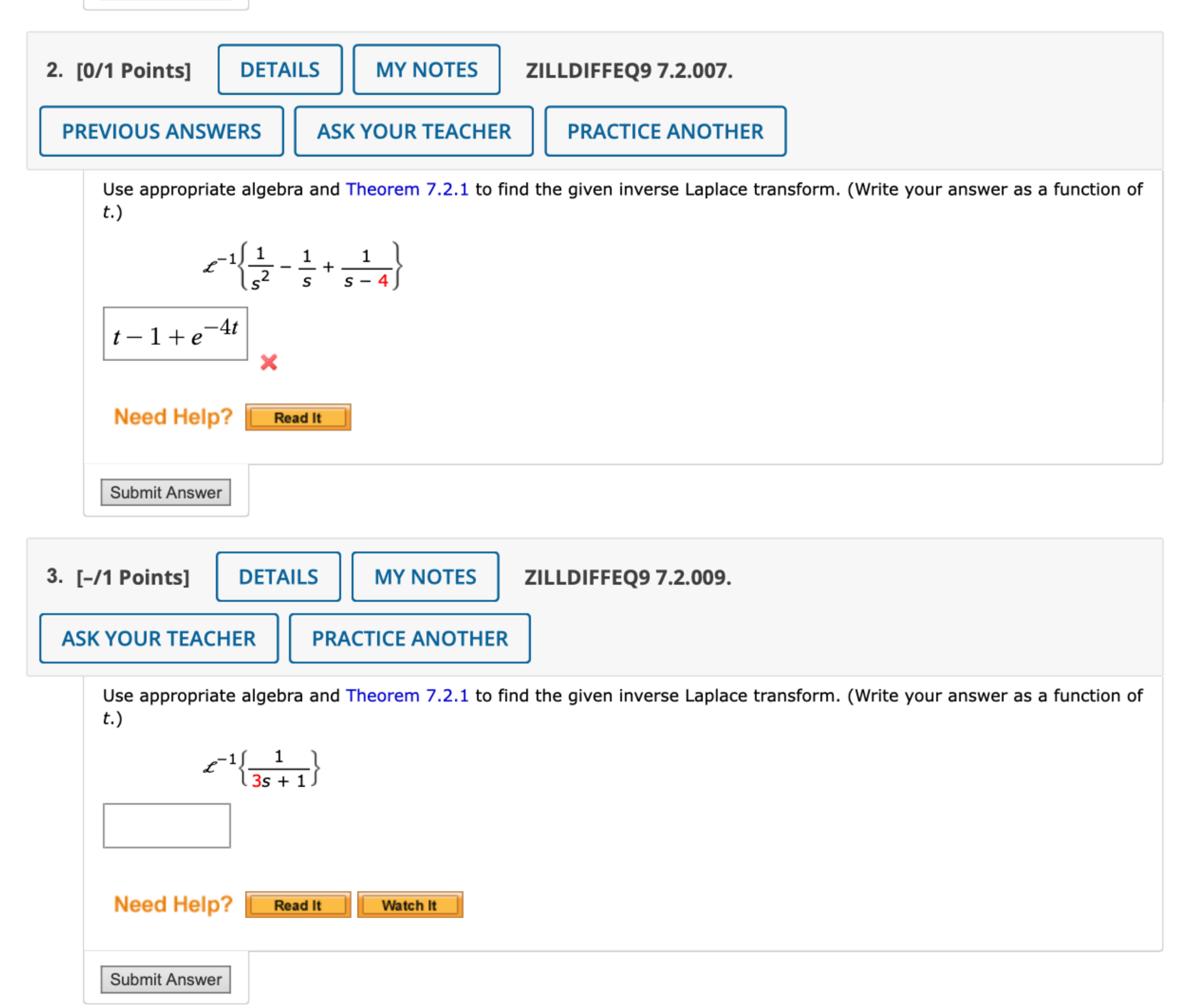 Solved Points]zilldiffeq 7.2 .007use Appropriate Algebra And 