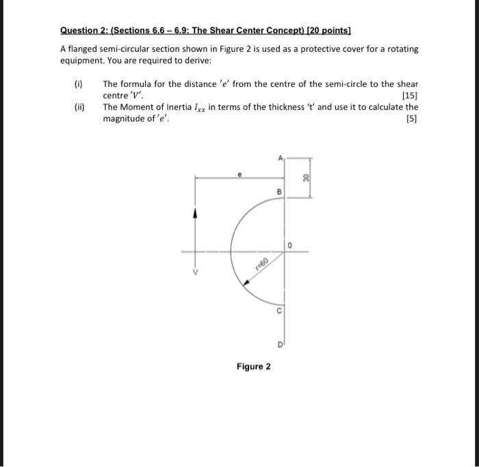 Solved Question 2: (Sections 6.6-6.9: The Shear Center | Chegg.com