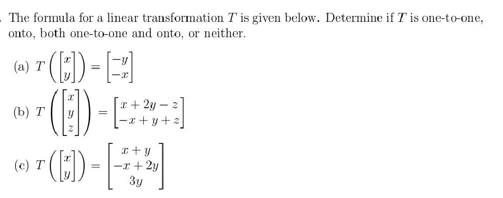 Solved The formula for a linear transformation T is given | Chegg.com