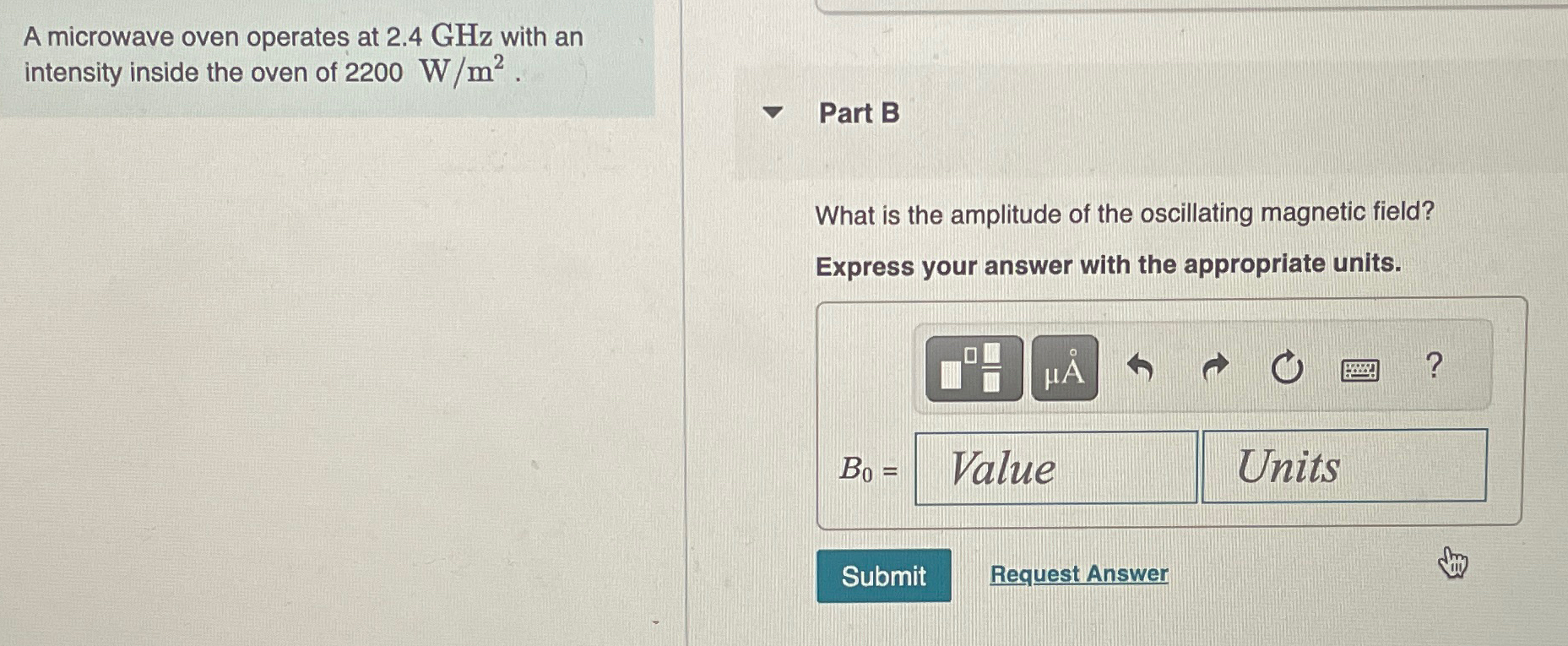 Solved A microwave oven operates at 2.4GHz ﻿with an