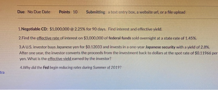 Solved Due No Due Date Points 10 Submitting a text entry | Chegg.com