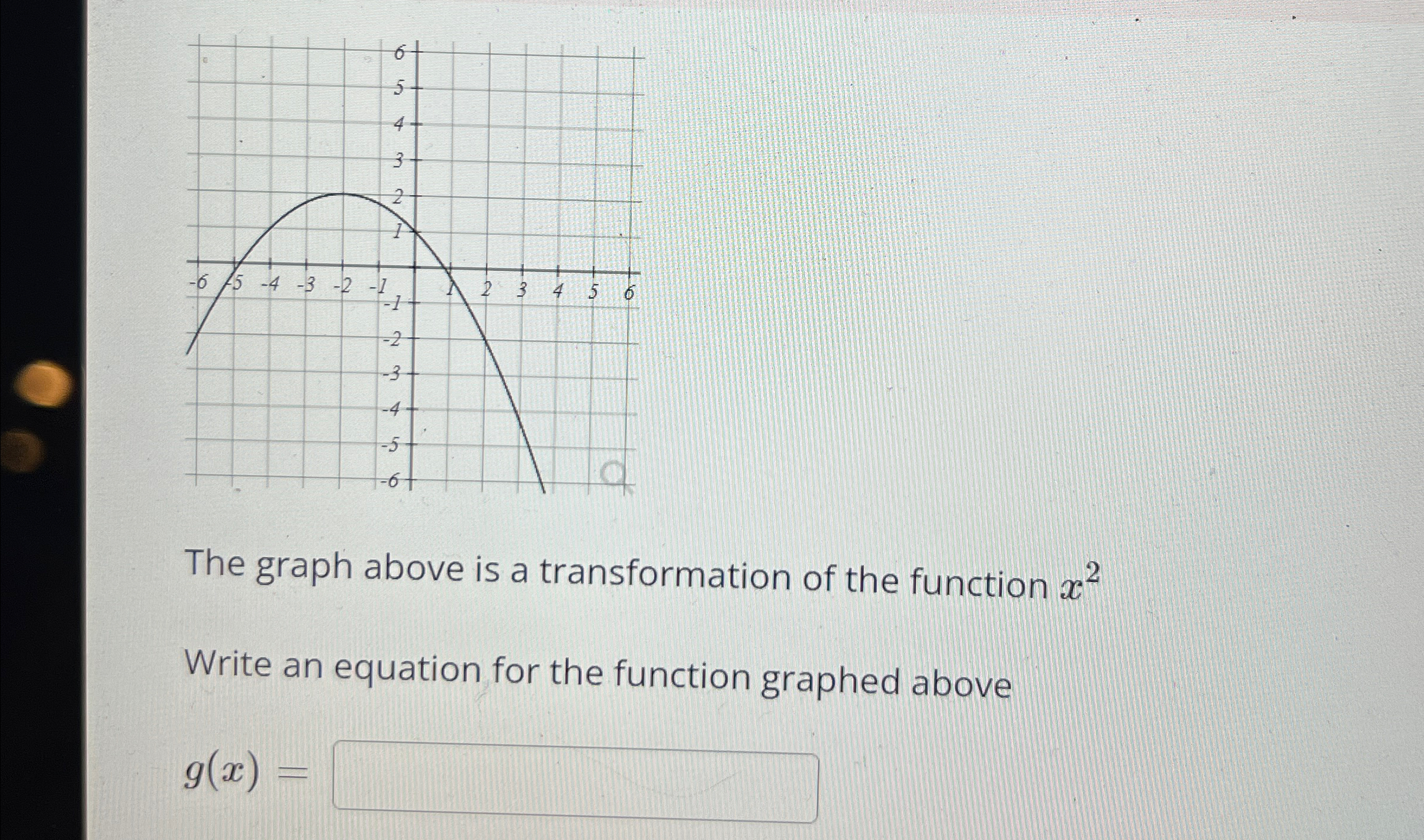 Solved The graph above is a transformation of the function | Chegg.com
