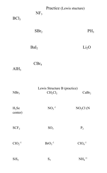 chemistry practice problems lewis structure