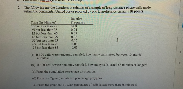 solved-2-the-following-are-the-durations-in-minutes-of-a-chegg