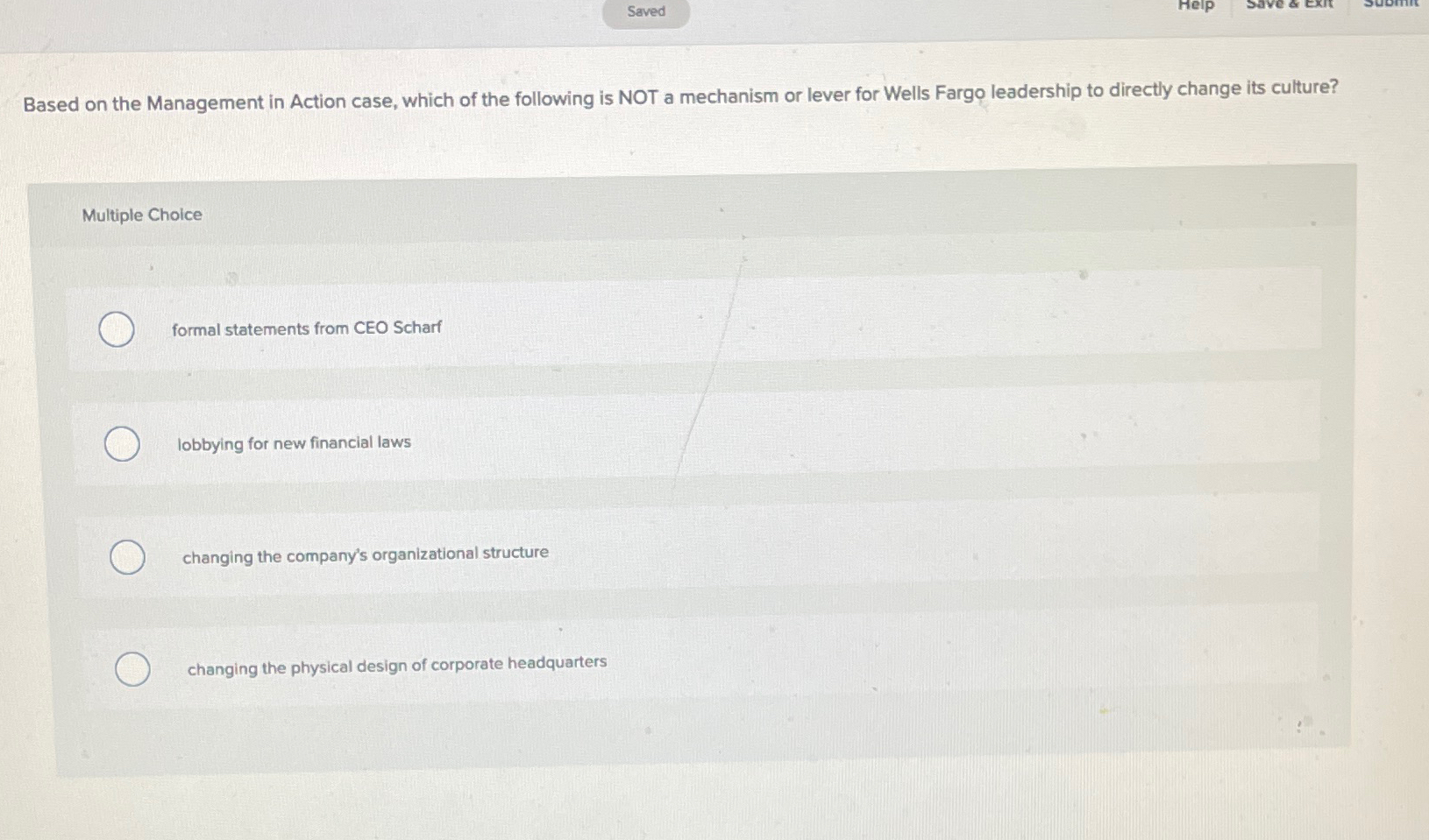Solved Based on the Management in Action case, which of the | Chegg.com